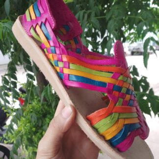 Huarache de piel hecho a mano tejido a mano piso moda zj00157