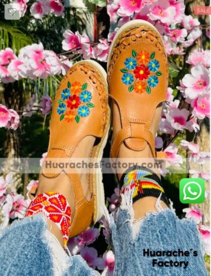 Huarache de piel hecho a mano tejido piso moda zj01026