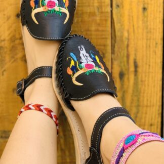 Huarache de piel hecho a mano tejido piso moda zj00734