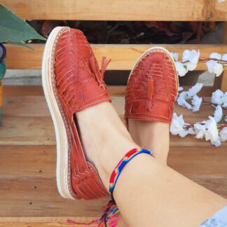 Huarache de piel hecho a mano tejido a mano piso moda ZJ00738