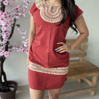 rj01011 Vestido unitalla Bodado de barbitas mayoreo fabrica