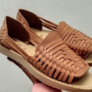 Huarache de piel hecho a mano tejido piso moda zj00935