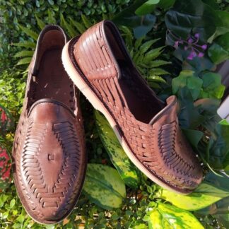 Huarache de piel hecho a mano tejido piso moda zj02982
