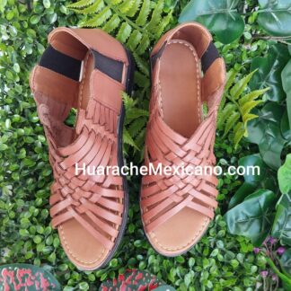 Huarache de piel hecho a mano tejido piso moda zj00362