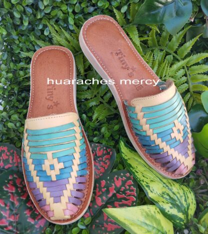 zj01042 Huarache de piel hecho a mano tejido piso moda - Imagen 3