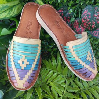 zj01042 Huarache de piel hecho a mano tejido piso moda