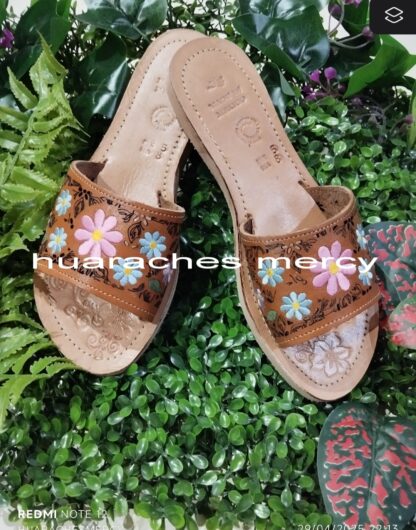 zj00067Huarache de piel hecho a mano tejido piso moda
