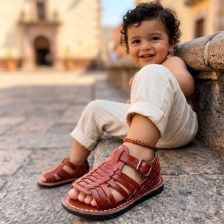 Huarache de piel hecho a mano tejido piso moda zj00003