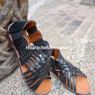 Huarache de piel hecho a mano tejido piso moda zj00355
