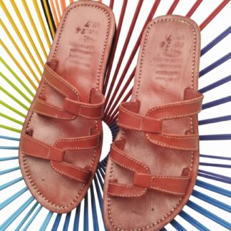 Huarache de piel hecho a mano tejido piso moda zj00955