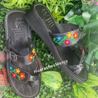 Huarache de piel hecho a mano tejido piso moda zj00701