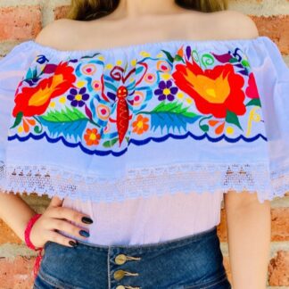 rj00617 blusa bordado con flores mayoreo fabrica