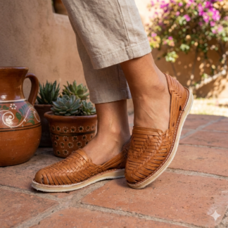 Huarache de piel hecho a mano tejido a mano piso moda zj01080