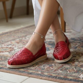 Huarache de piel hecho a mano tejido a mano piso moda zj00283