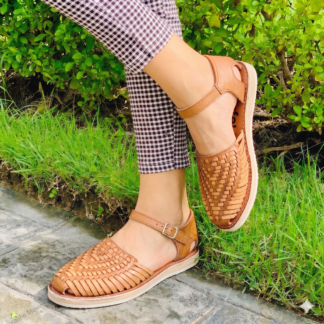 Huarache de piel hecho a mano tejido a mano piso moda zj00891