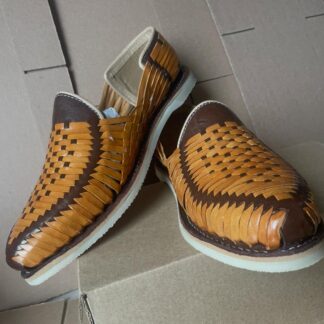 Huarache de piel hecho a mano tejido piso moda zj02992