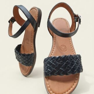 Huarache de piel hecho a mano tejido piso moda zj00382