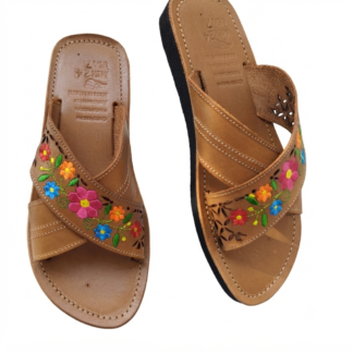 Huarache de piel hecho a mano tejido piso moda zj00056